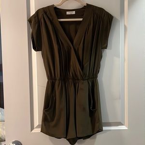Babaton hunter green romper size small